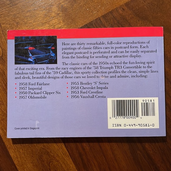 NEVER USED CLASSIC FIFTIES CARS POSTCARD SET - 30 FULL COLOR CARDS - Picture 2 of 6